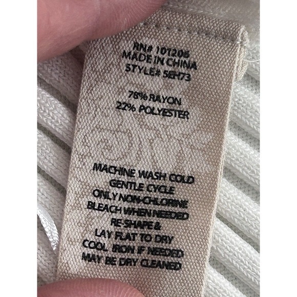 Soft Surroundings Women Sz 1X White Ribbed Scallop Edge Button Up Sweater Tee - Picture 6 of 8